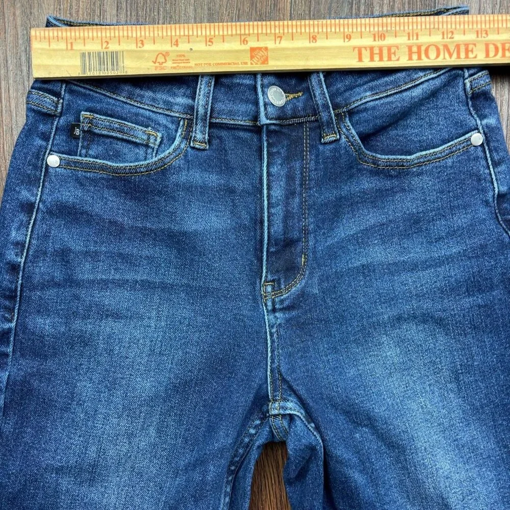 Judy Blue Slim Fit Jeans JB88704DK Dark Wash Raw Hem Women’s Size 3/26 - Picture 7 of 11